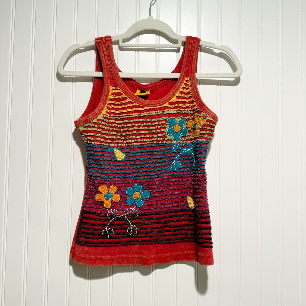 Karma Circle Tank Top Boho Hippie Festival Floral Colorful Size Small - Picture 1 of 6